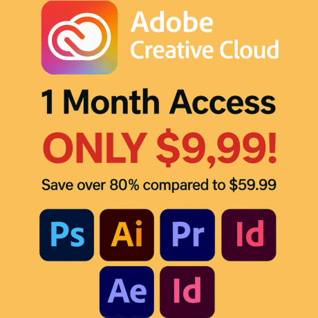 Adobe Creative Cloud 1 Month Subscription – All Apps