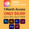 Adobe Creative Cloud 1 Month Subscription – All Apps
